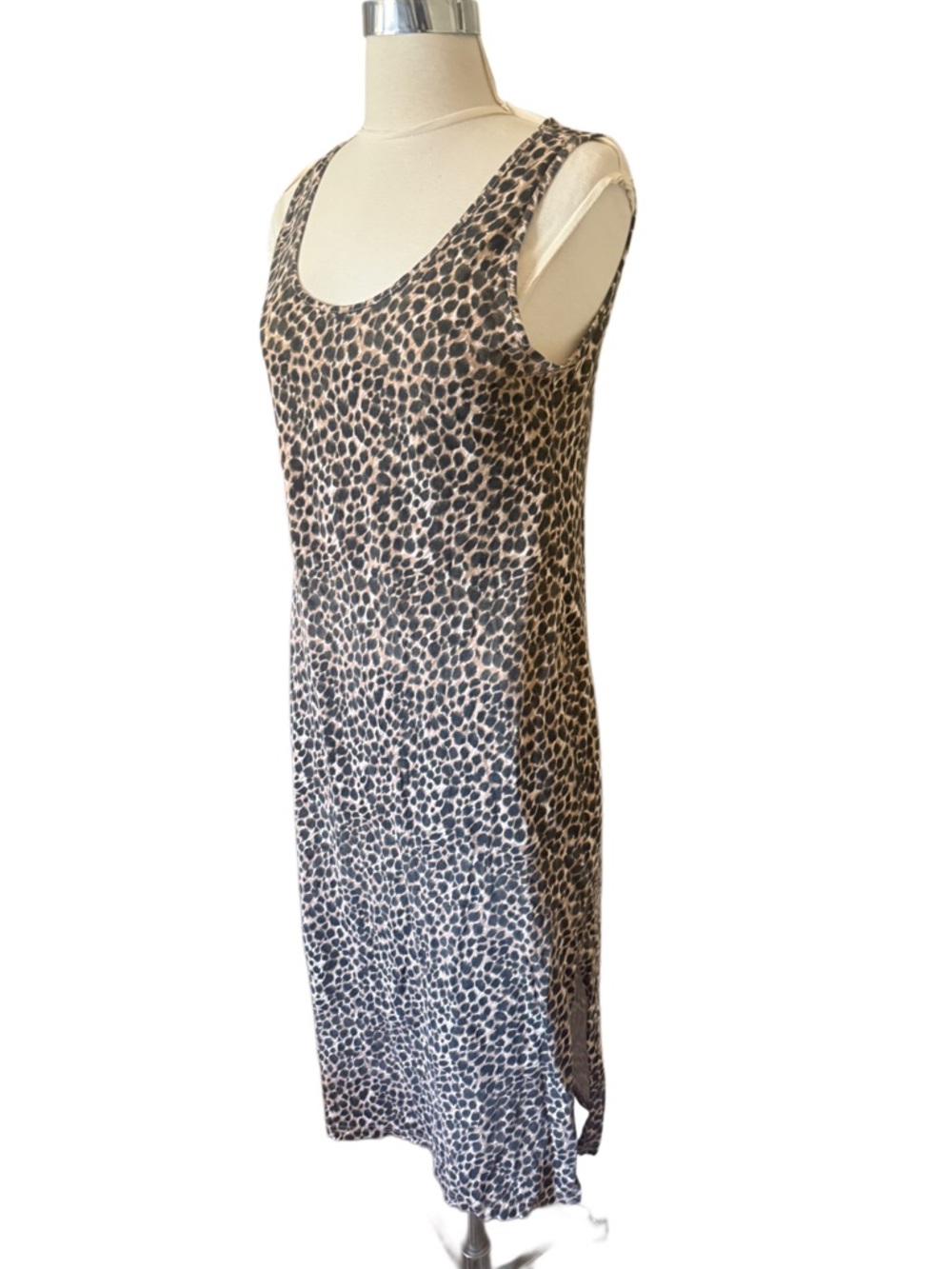 J crew cotton cheetah Leopard Print Sleeveless sheath Dress Sz small women’s